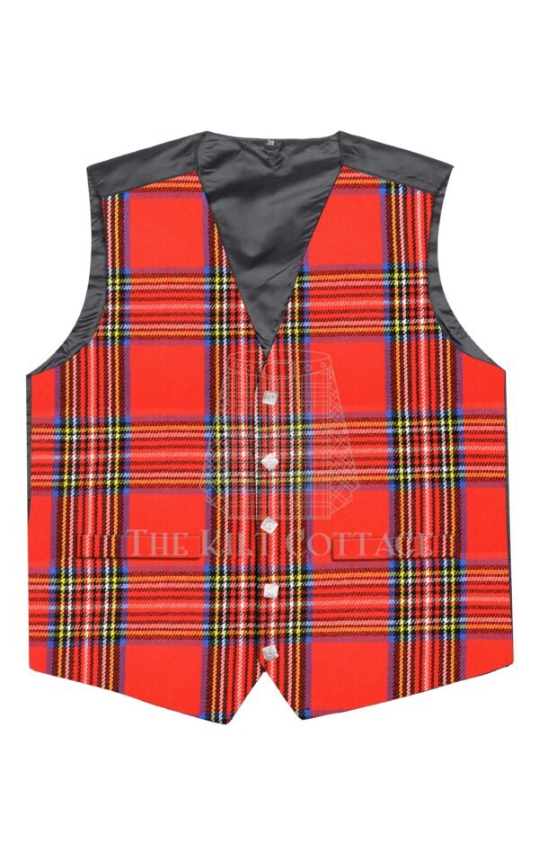 Royal Stewart Tartan 5 Buttons Argyll Waistcoat