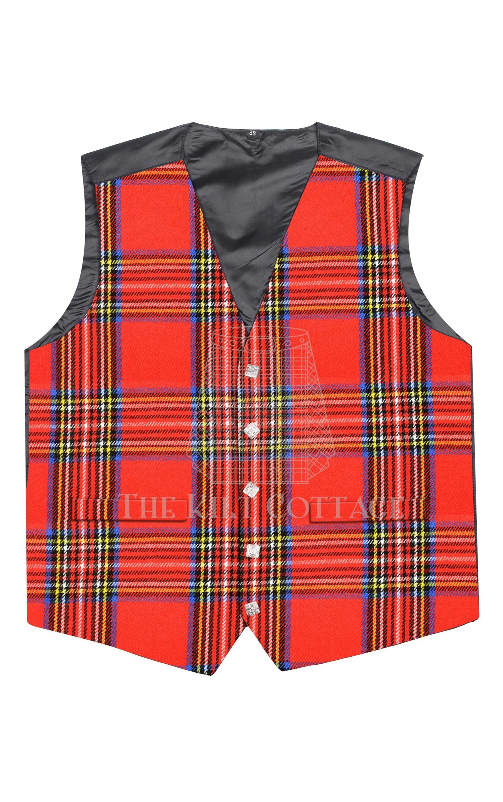 Royal Stewart Tartan 5 Buttons Argyll Waistcoat