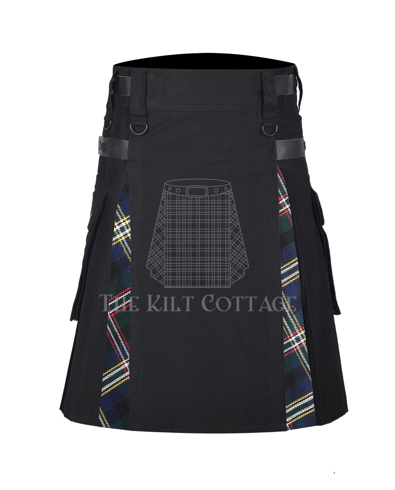 Scott Green Bias Apron Tartan Hybrid Kilt