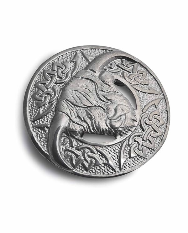 Cow Kilt Silver Antique Scottish Brooch