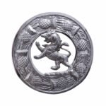 Lion Rampant kilt Fly Plaid Chrome Finish Scottish Brooch