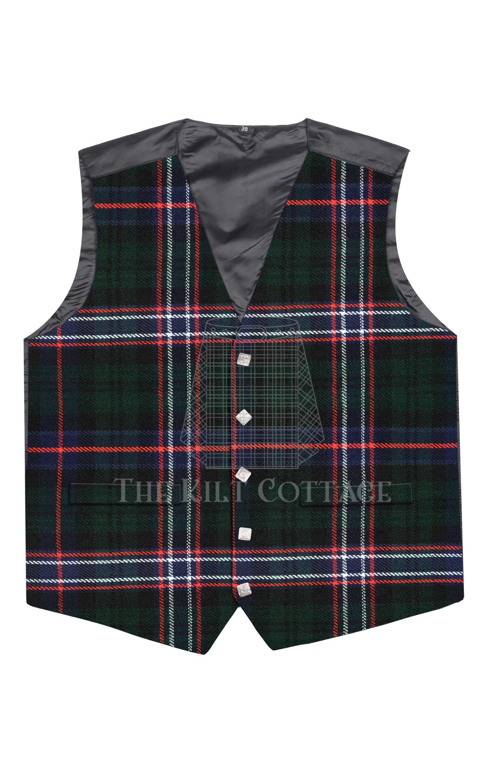 Scottish National Tartan 5 Buttons Argyll Waistcoat