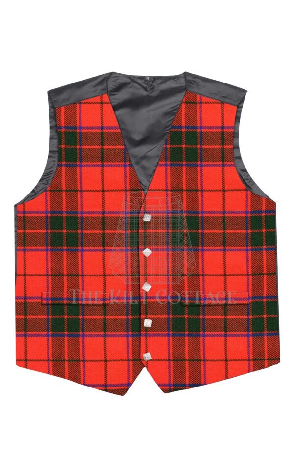 Scottish Rose Tartan 5 Buttons Argyll Waistcoat