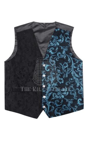 Sea Green Barcode 5 Buttons Argyll Waistcoat