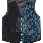 Sea Green Barcode 5 Buttons Argyll Waistcoat