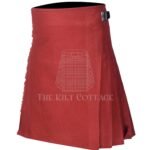 Solid Maroon Tartan 8 Yard Kilt