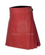Solid Maroon Tartan 8 Yard Kilt