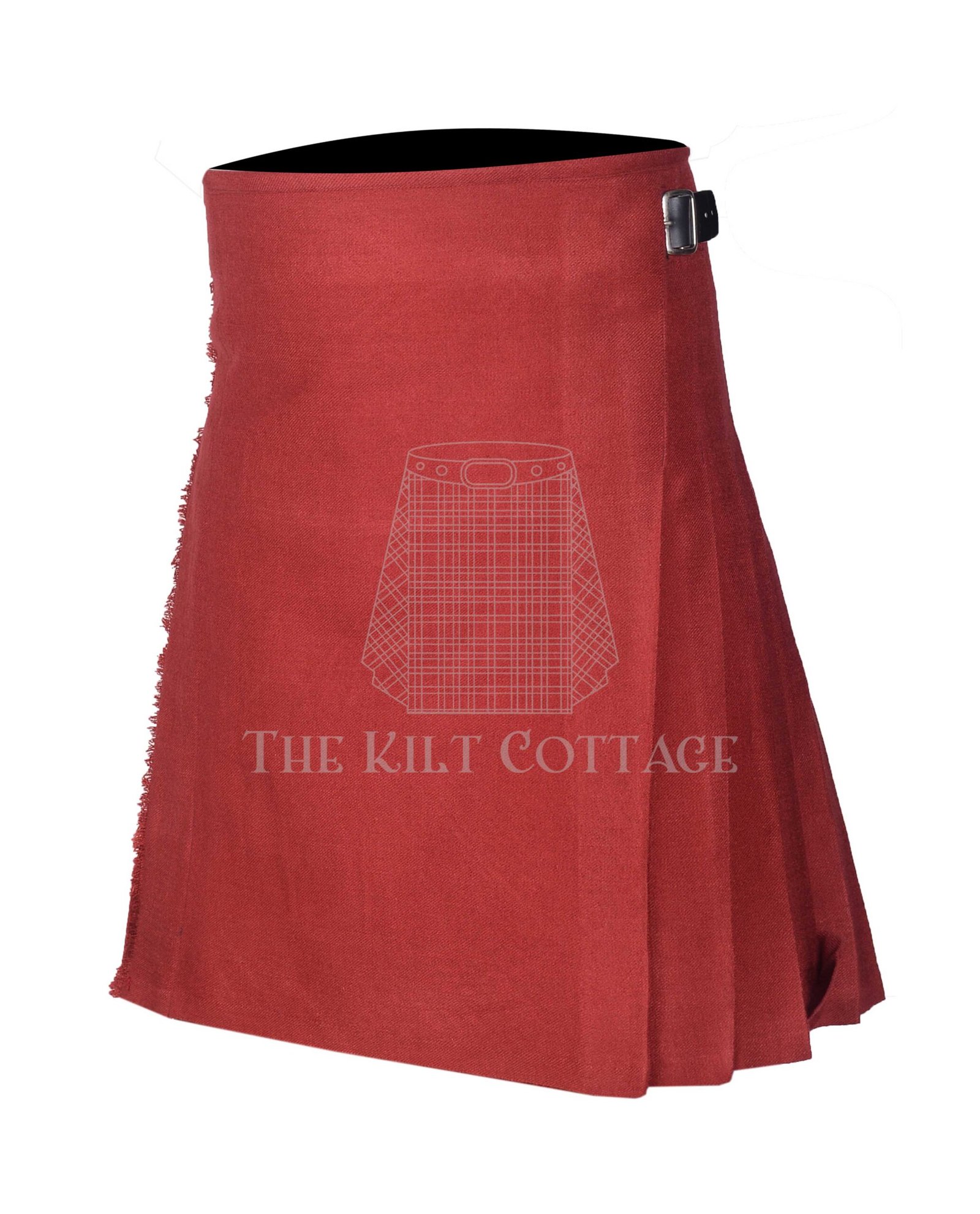 Solid Maroon Tartan 8 Yard Kilt