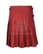 Solid Maroon Tartan 8 Yard Kilt