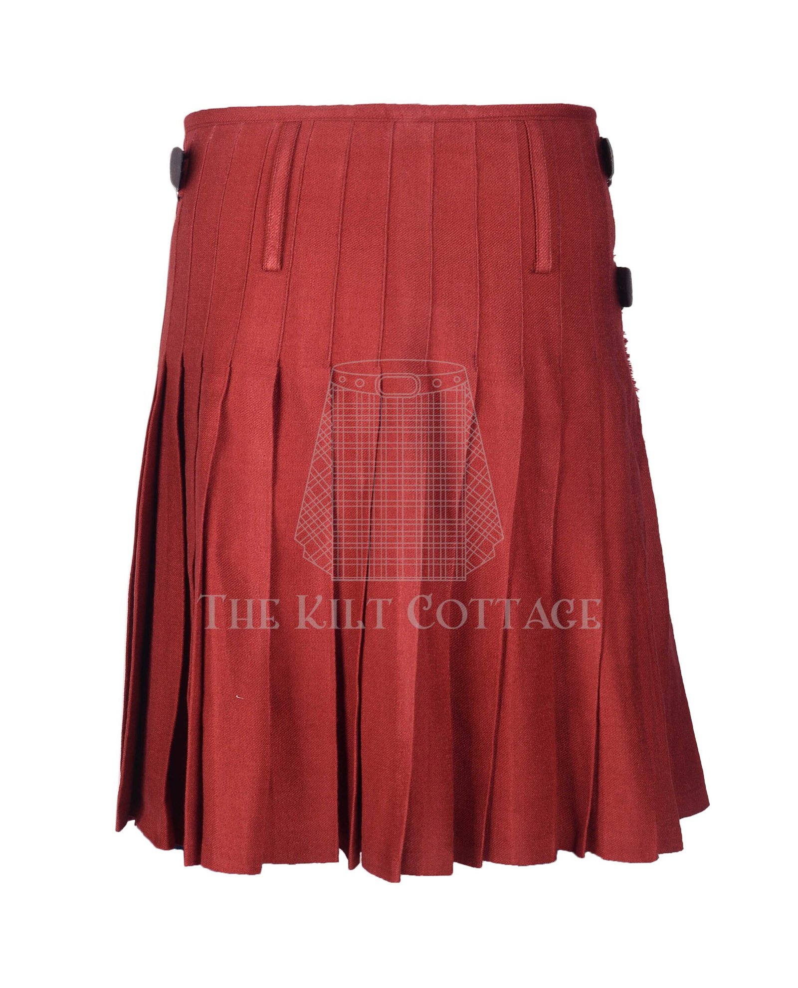Solid Maroon Tartan 8 Yard Kilt