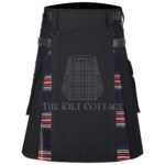 Stewart Black Tartan Hybrid kilt