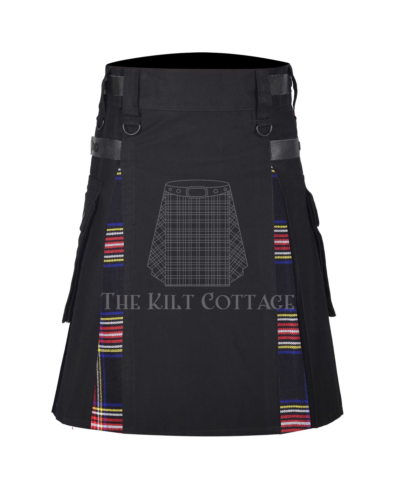 Stewart Black Tartan Hybrid kilt Stewart Black Tartan Hybrid kilt