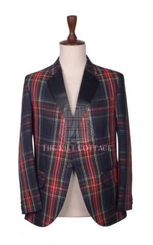 Stewart Black Tartan Blazer Jacket