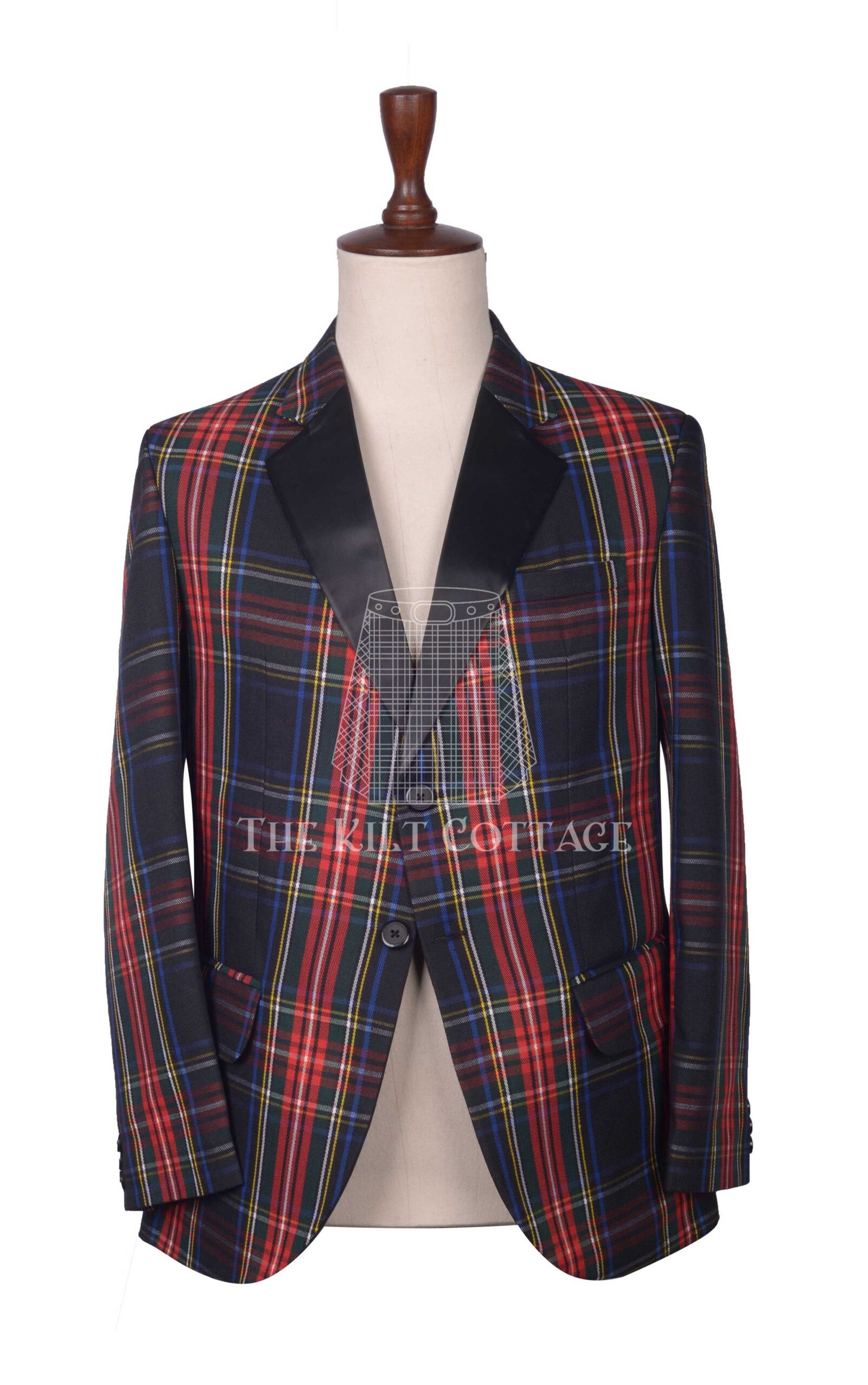 Stewart Black Tartan Blazer Jacket
