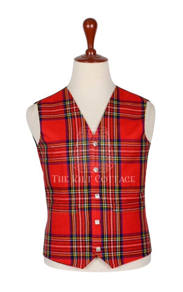 Stewart Royal Tartan 5 Buttons Argyll Waistcoat