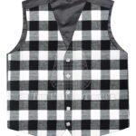 White Black Rob Roy Tartan 5 Buttons Argyll Waistcoat