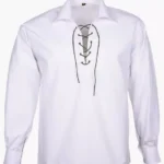 Traditional Scottish Ghillie Jacobite White Kilt Shirt