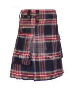 Black Stewart Tartan Utility Kilt