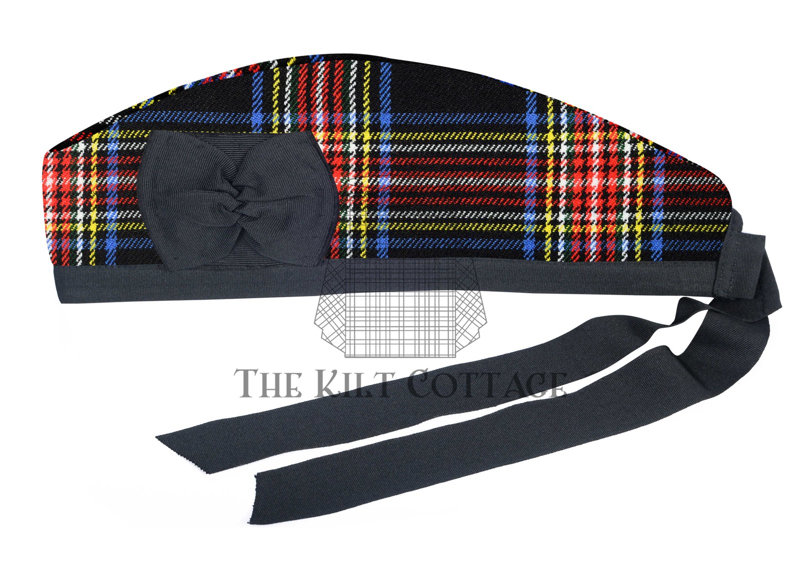 Black Stewart Tartan Glengarry Cap Black Stewart Tartan Glengarry Cap