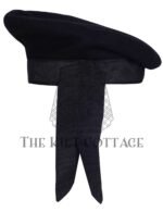Black Wool Plain Balmoral Cap