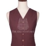 Burgundy Wool Argyll Waistcoat