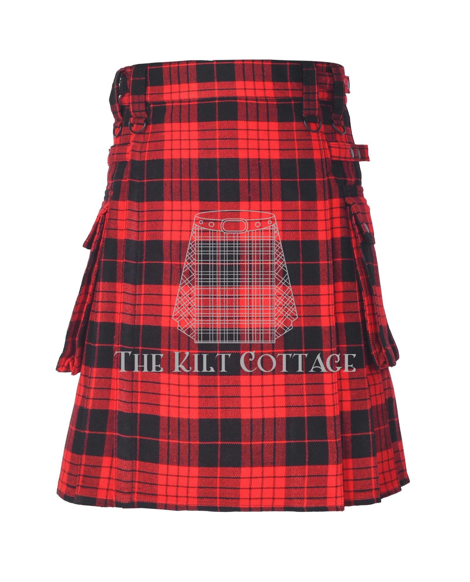 Cameron Red & Black Tartan Utility Kilt