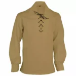 Traditional Scottish Ghillie Jacobite Khaki Kilt Shirt