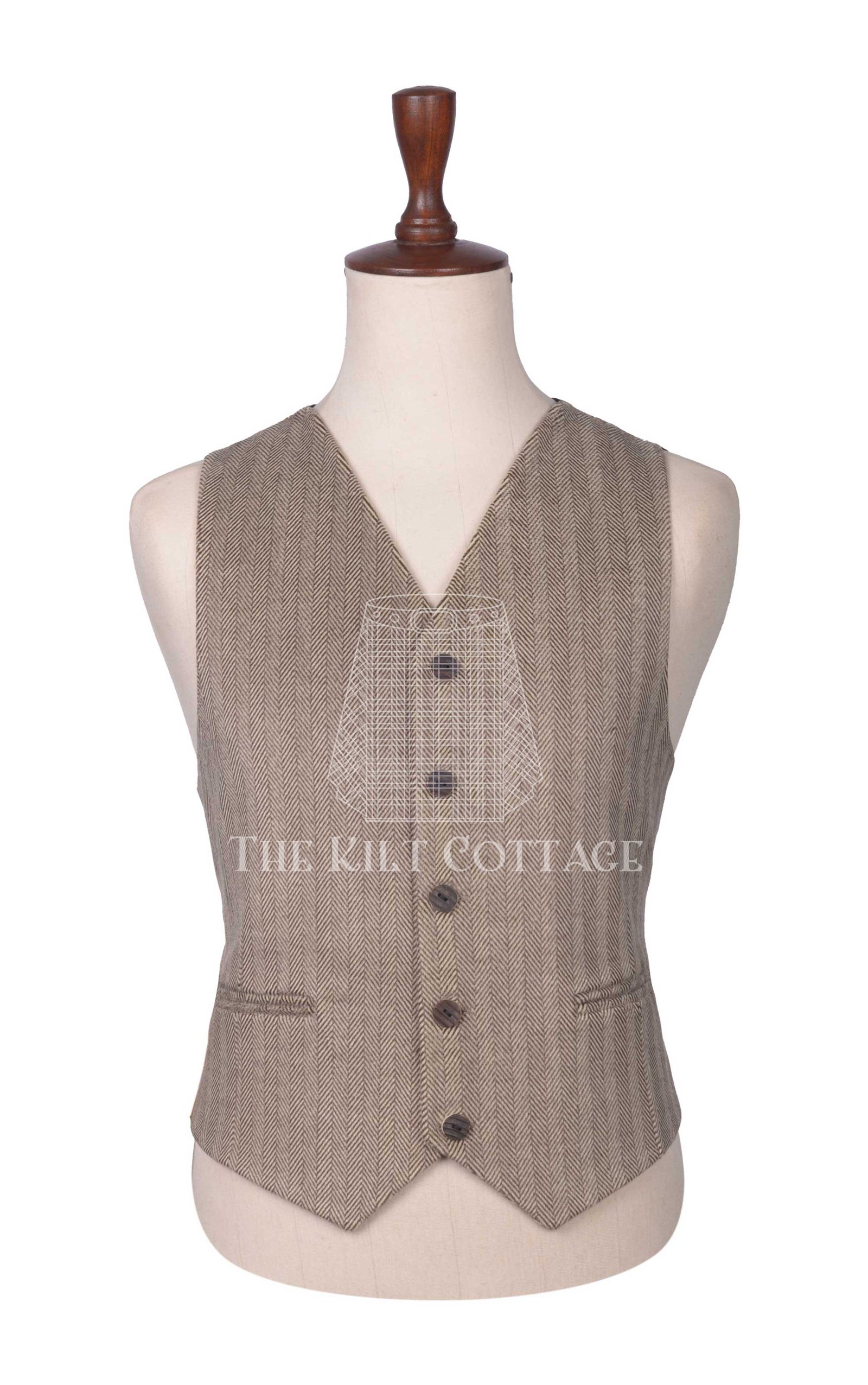 Khaki Sand Tweed Argyll Jacket and Waistcoat (2)