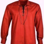 Traditional Scottish Ghillie Jacobite Red Kilt Shirt