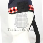 Navy Wool black Red & White Diced Glengarry Cap