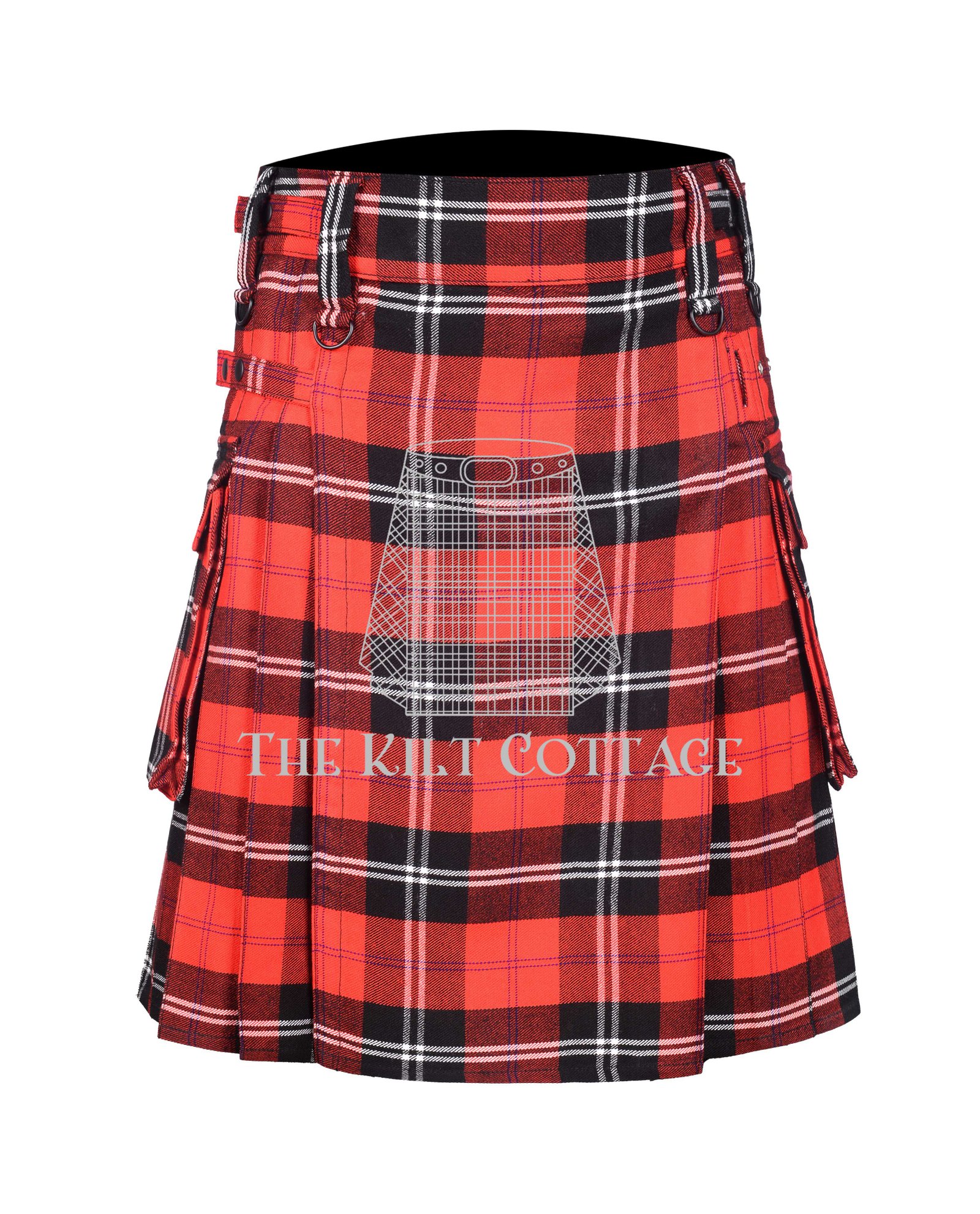 Ramsay Red Tartan Utility Kilt