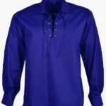 Traditional Scottish Ghillie Jacobite Blue Kilt Shirt