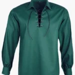 Traditional Scottish Ghillie Jacobite Sea Green Kilt Shirt