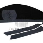 Solid Black Tartan Glengarry Cap