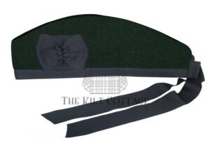 Solid Green Tartan Glengarry Cap