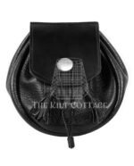 Black Leather Medieval Style Pouch Sporran
