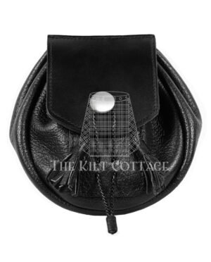 Black Leather Medieval Style Pouch Sporran