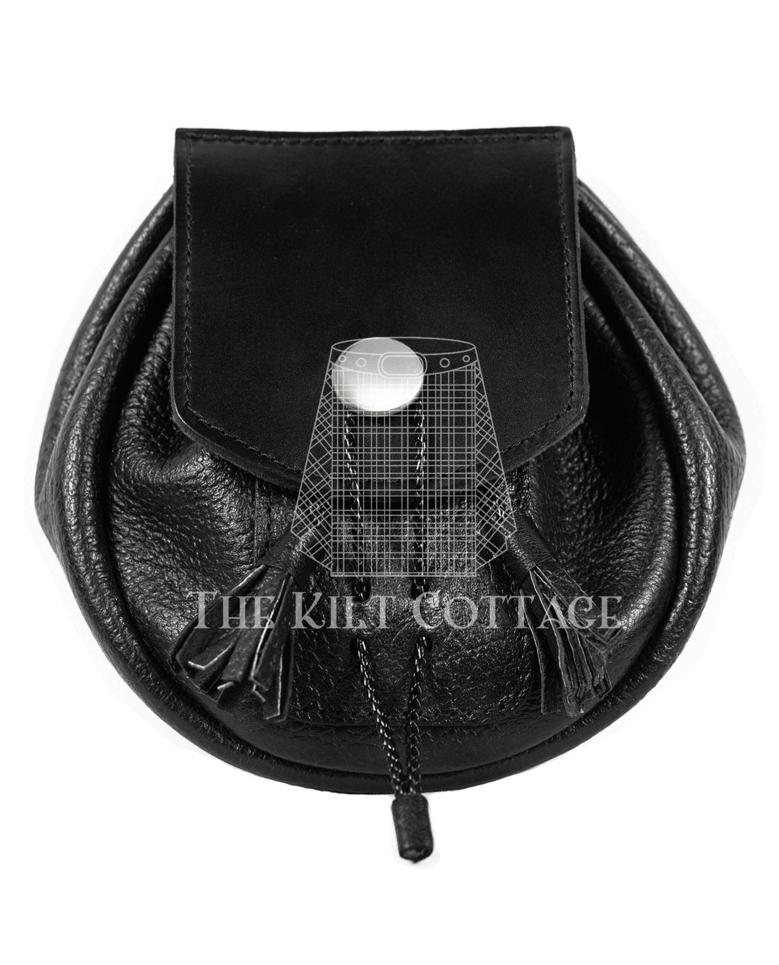 Black Leather Medieval Style Pouch Sporran