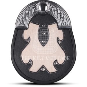 Black Leather White Full Dress Sporran