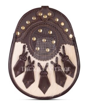Brown Leather White Hunting Style Sporran