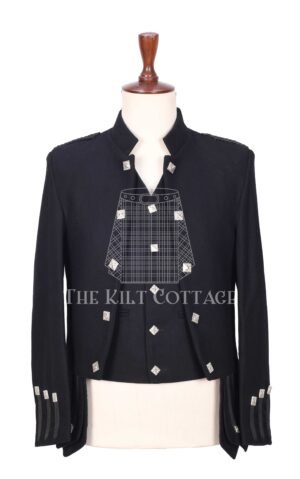 Black Wool Sheriffmuir Jacket and Waistcoat