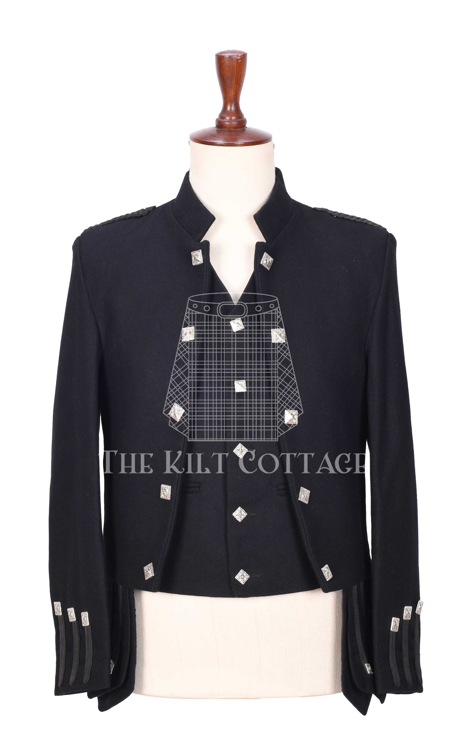 Black Wool Sheriffmuir Jacket and Waistcoat Black Wool Sheriffmuir Jacket and Waistcoat
