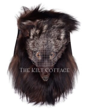 Dark Brown Fox Fur Full Mask Sporran