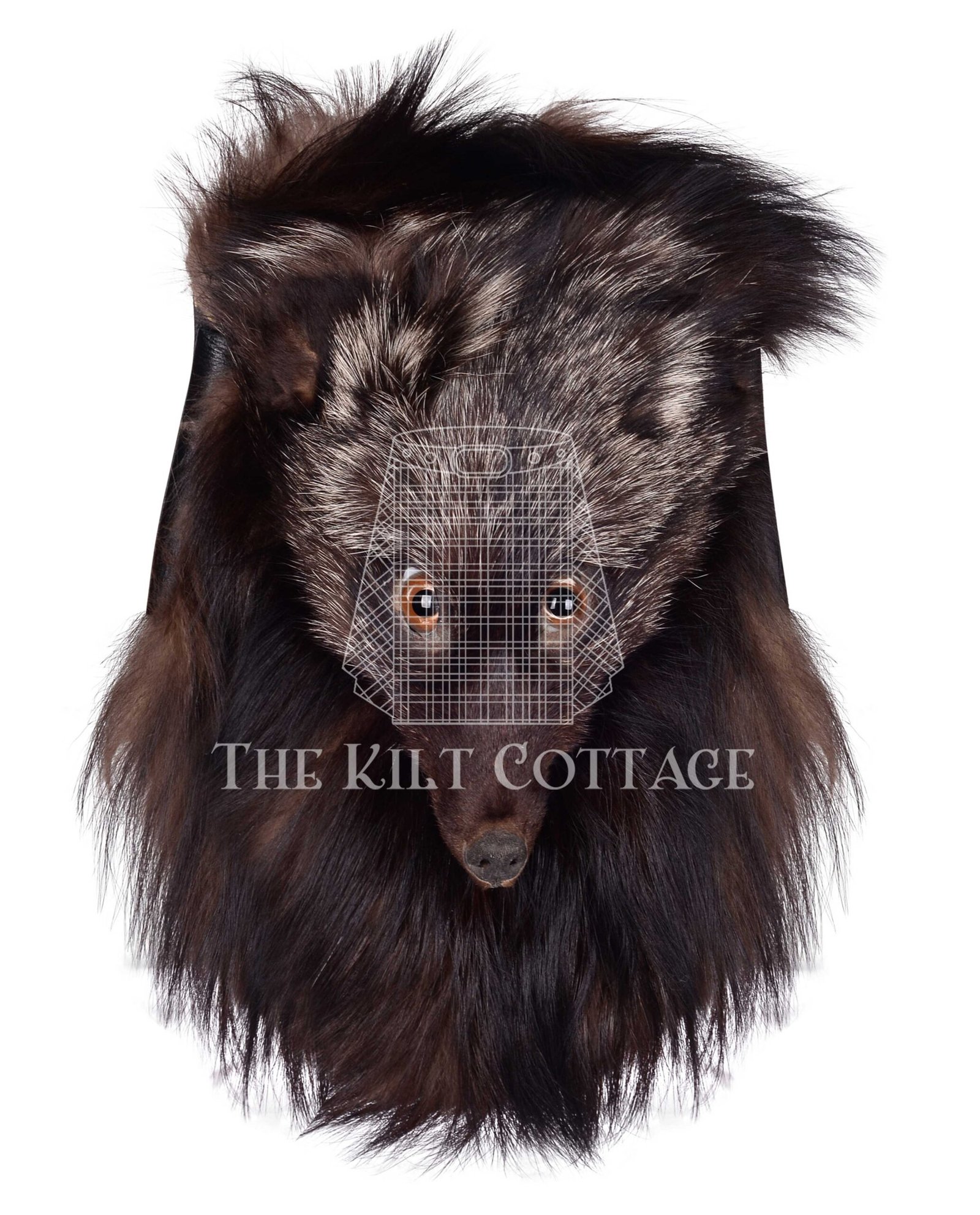 Dark Brown Fox Fur Full Mask Sporran