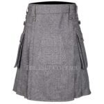 Gray Tweed Utility Kilt