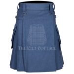 Lovat Blue Wool Utility Kilt