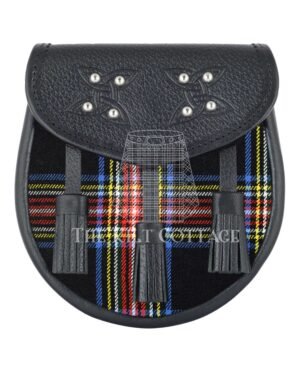 Black Stewart Tartan Sporran