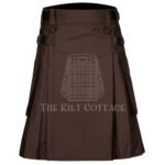 Brown Cotton Utility Kilt
