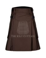 Brown Cotton Utility Kilt