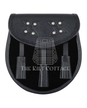 Solid Black Tartan Sporran